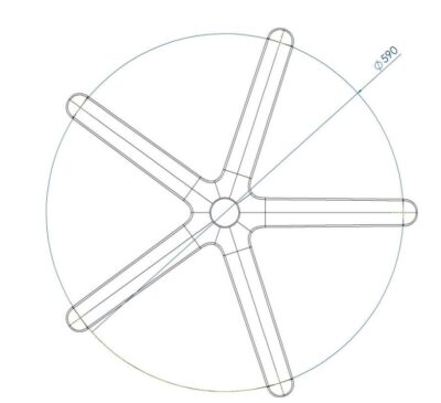 635mm Black Base Dimensions.