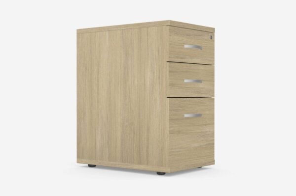 DESK HIGH 3DR PEDESTAL OAK1