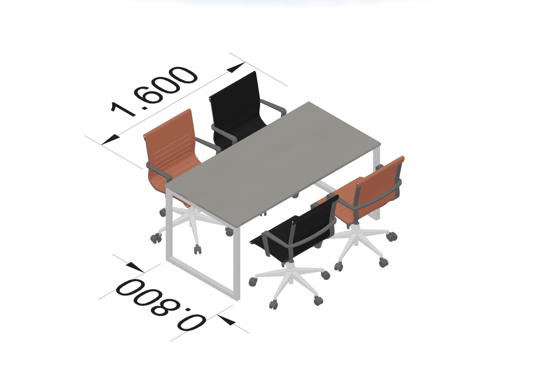 1600x800mm Hoop Leg Table~