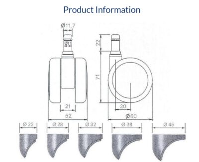 50mm Castor Dimensions